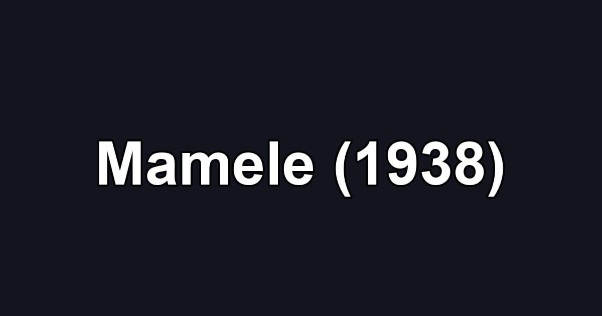 Mamele (1938)