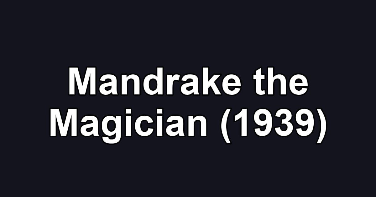 Mandrake the Magician (1939)