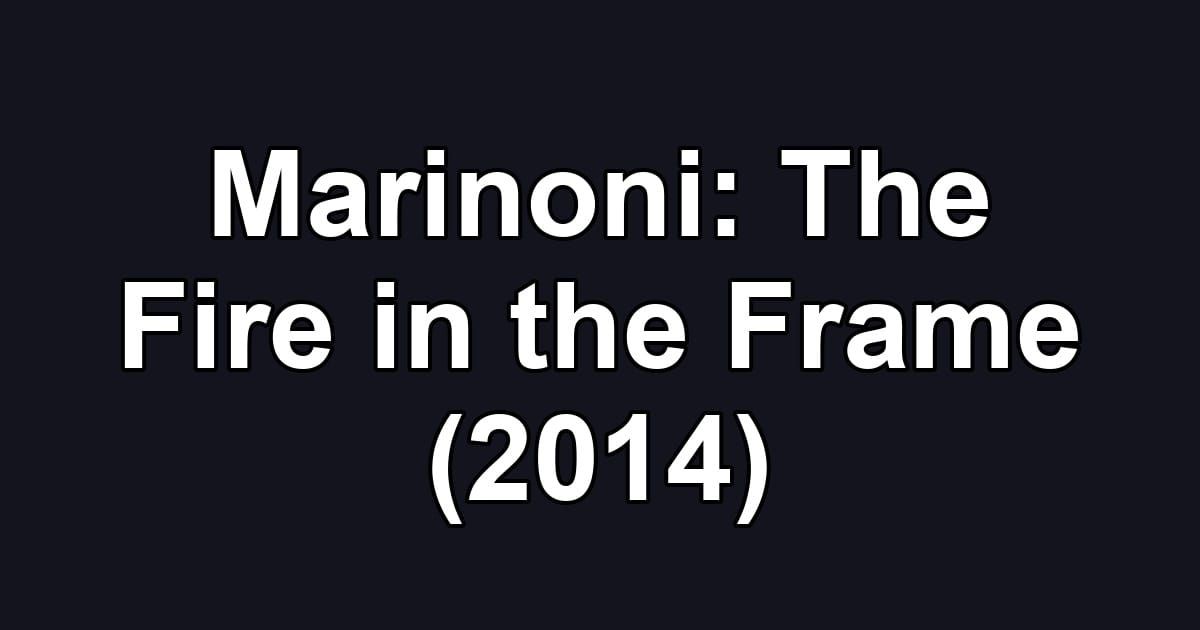 Marinoni: The Fire in the Frame (2014)