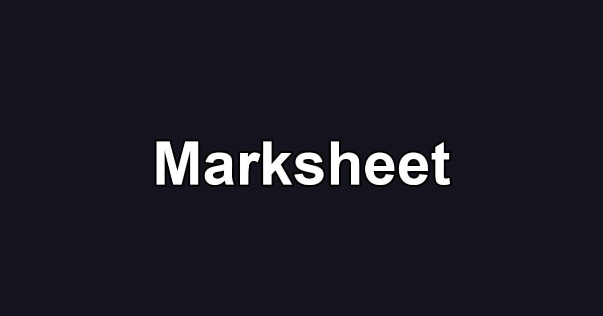 Marksheet