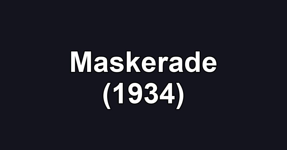 Maskerade (1934)