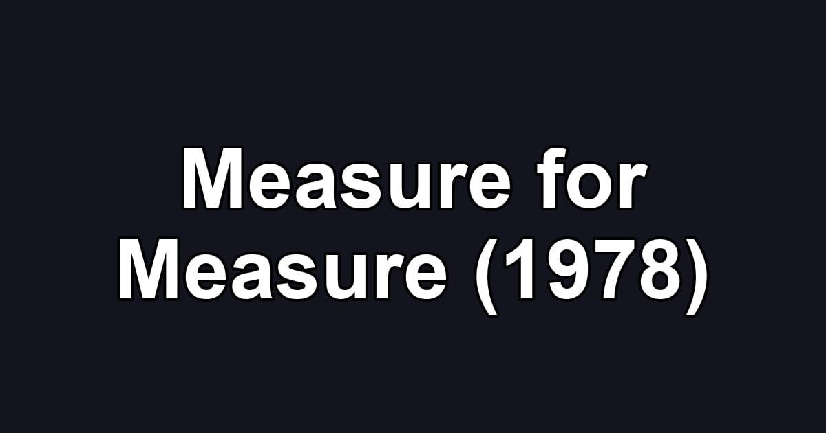 Measure for Measure (1978)