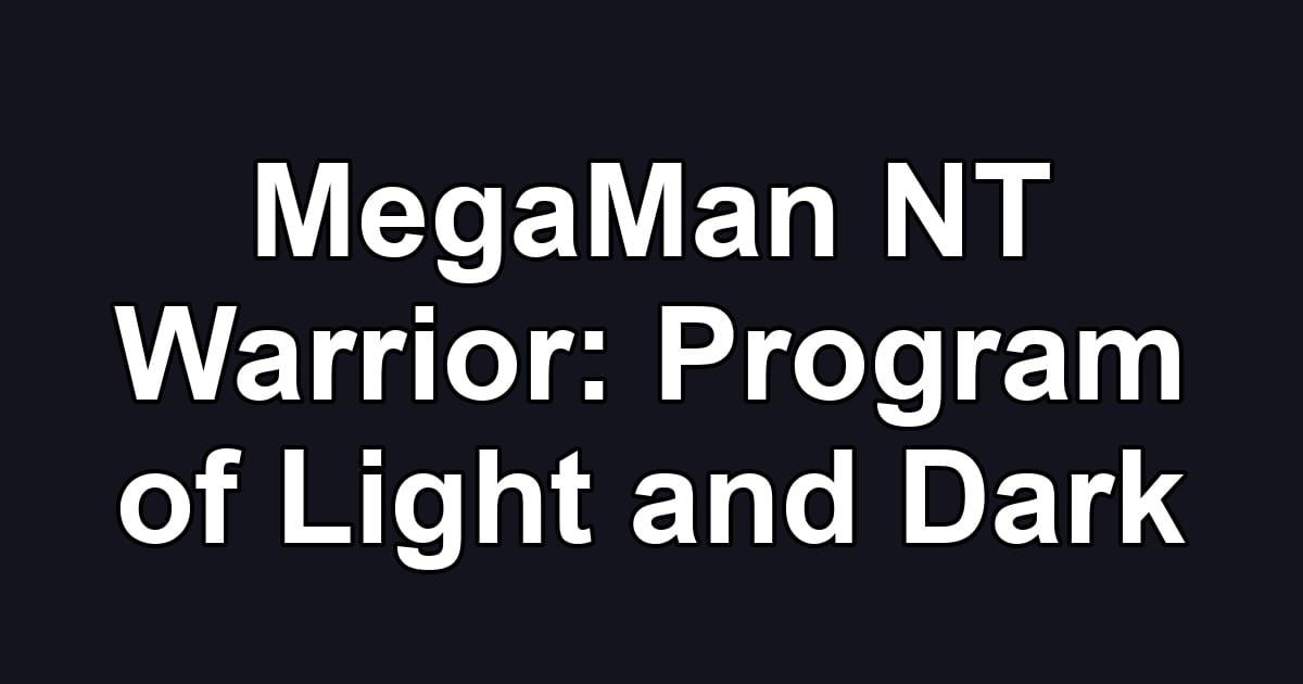 MegaMan NT Warrior: Program of Light and Dark