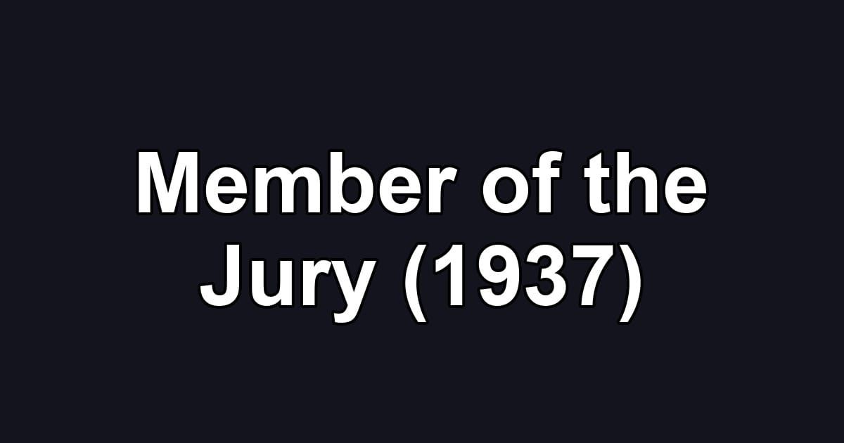 Member of the Jury (1937)