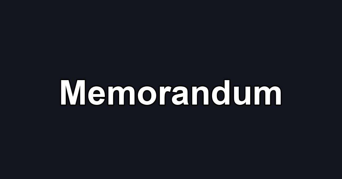 Memorandum