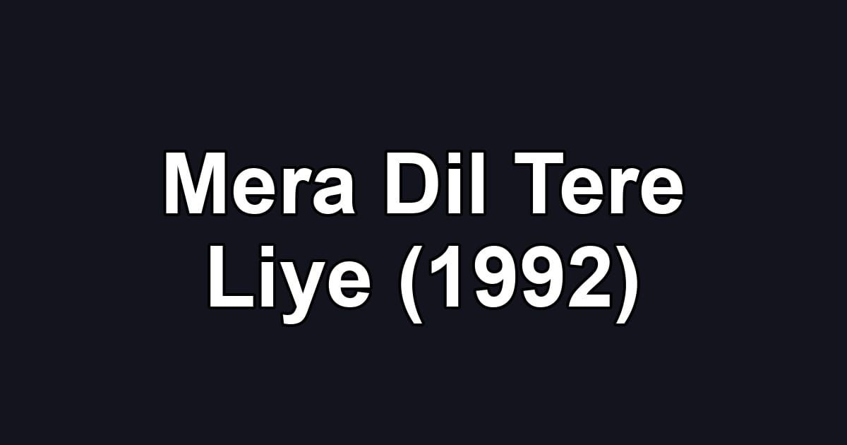 Mera Dil Tere Liye (1992)