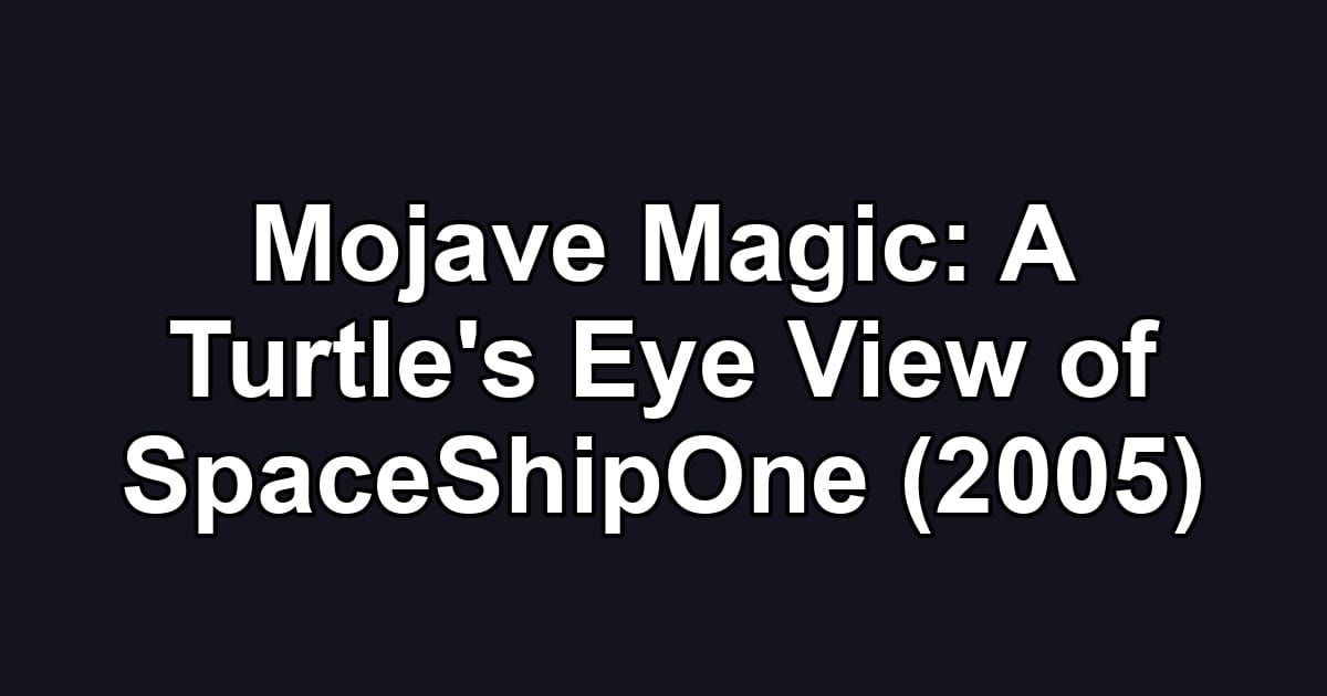 Mojave Magic: A Turtle's Eye View of SpaceShipOne (2005)