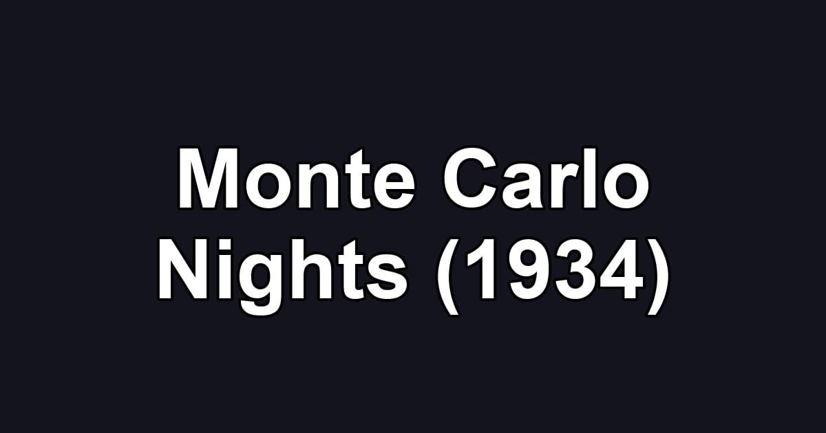 Monte Carlo Nights (1934)