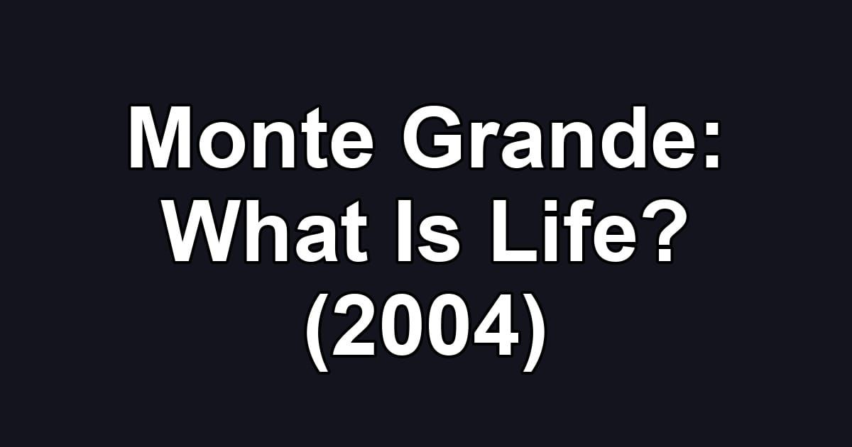 Monte Grande: What Is Life? (2004)