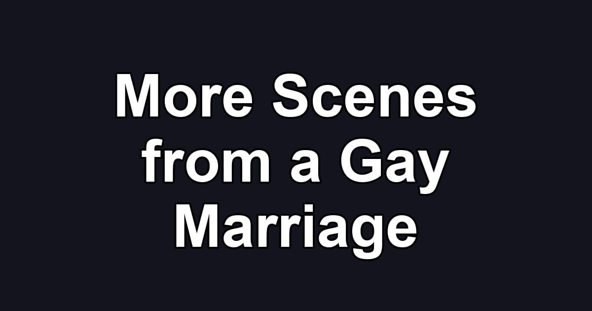 More Scenes from a Gay Marriage