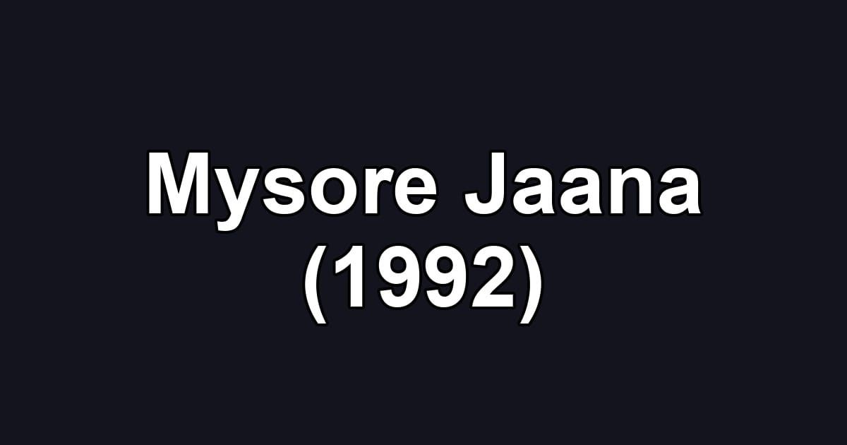 Mysore Jaana (1992)