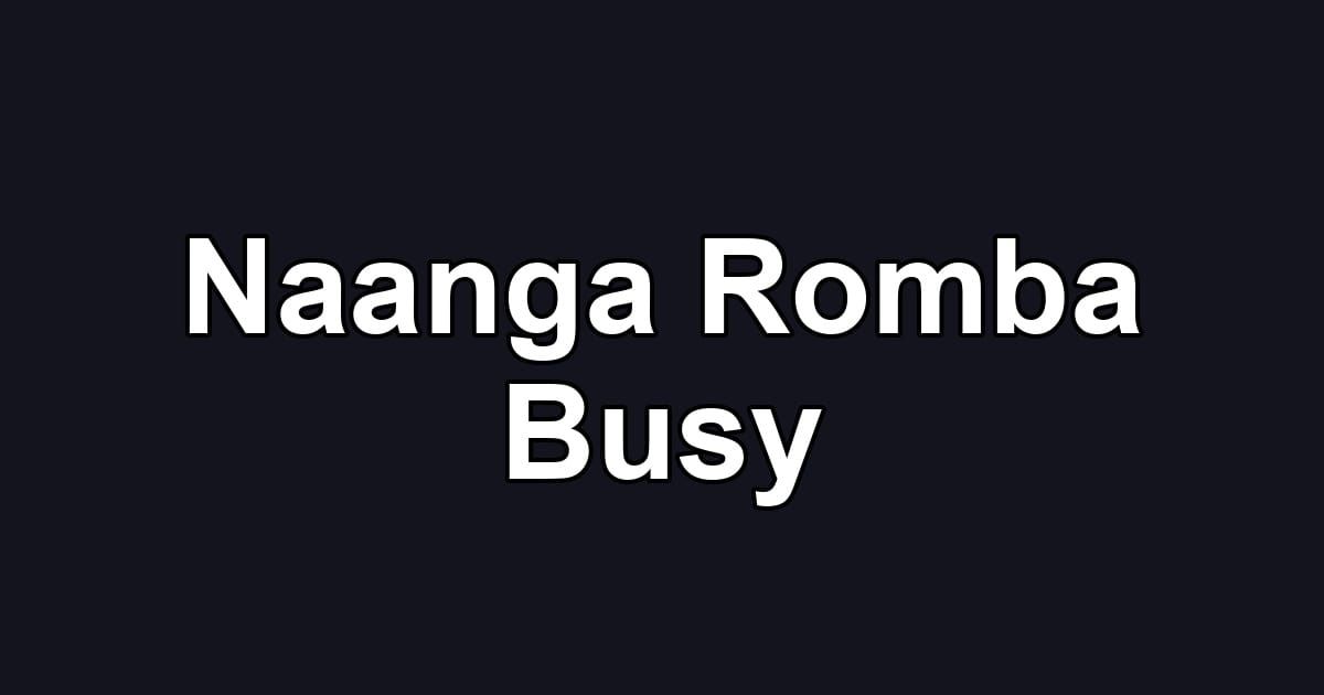Naanga Romba Busy