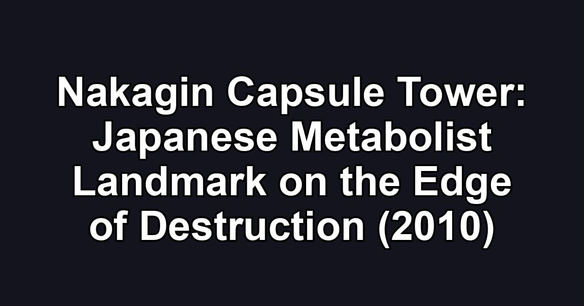 Nakagin Capsule Tower: Japanese Metabolist Landmark on the Edge of Destruction (2010)
