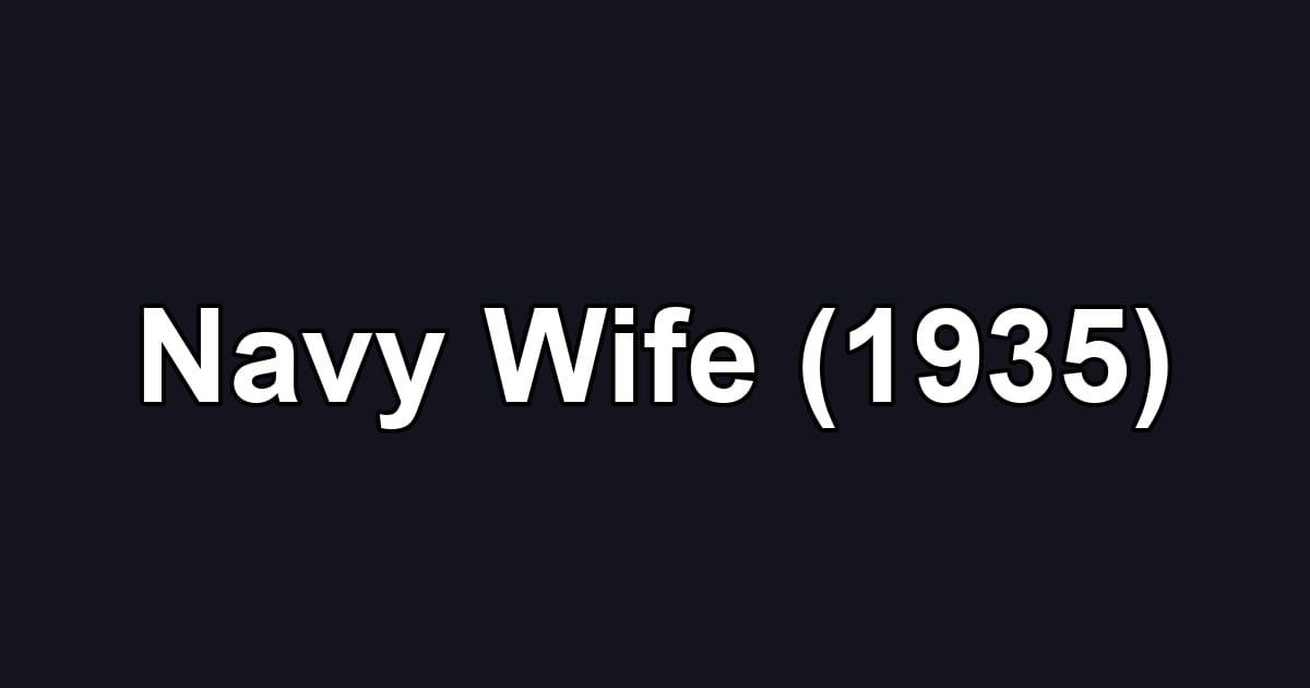 Navy Wife (1935)