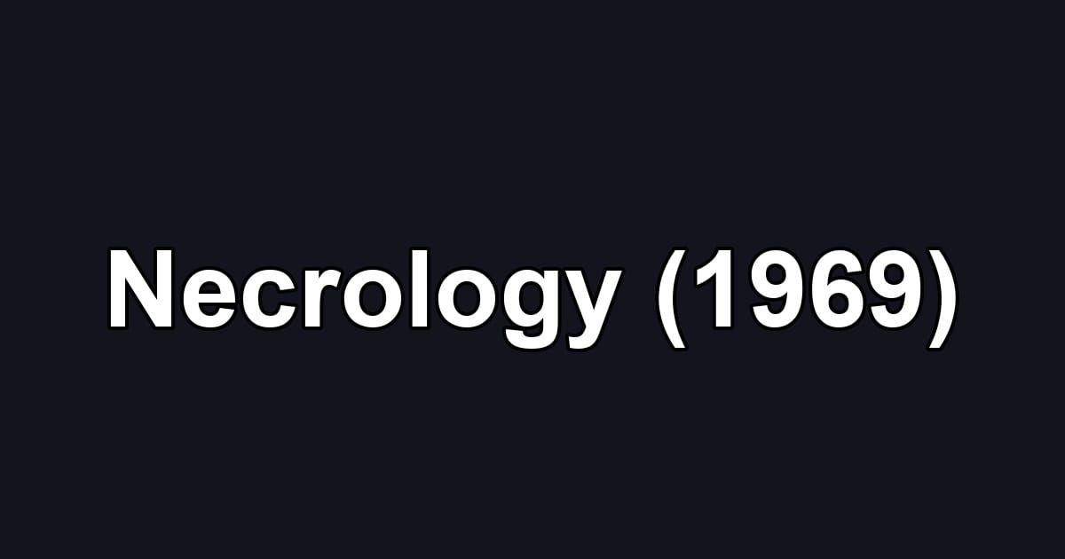 Necrology (1969)