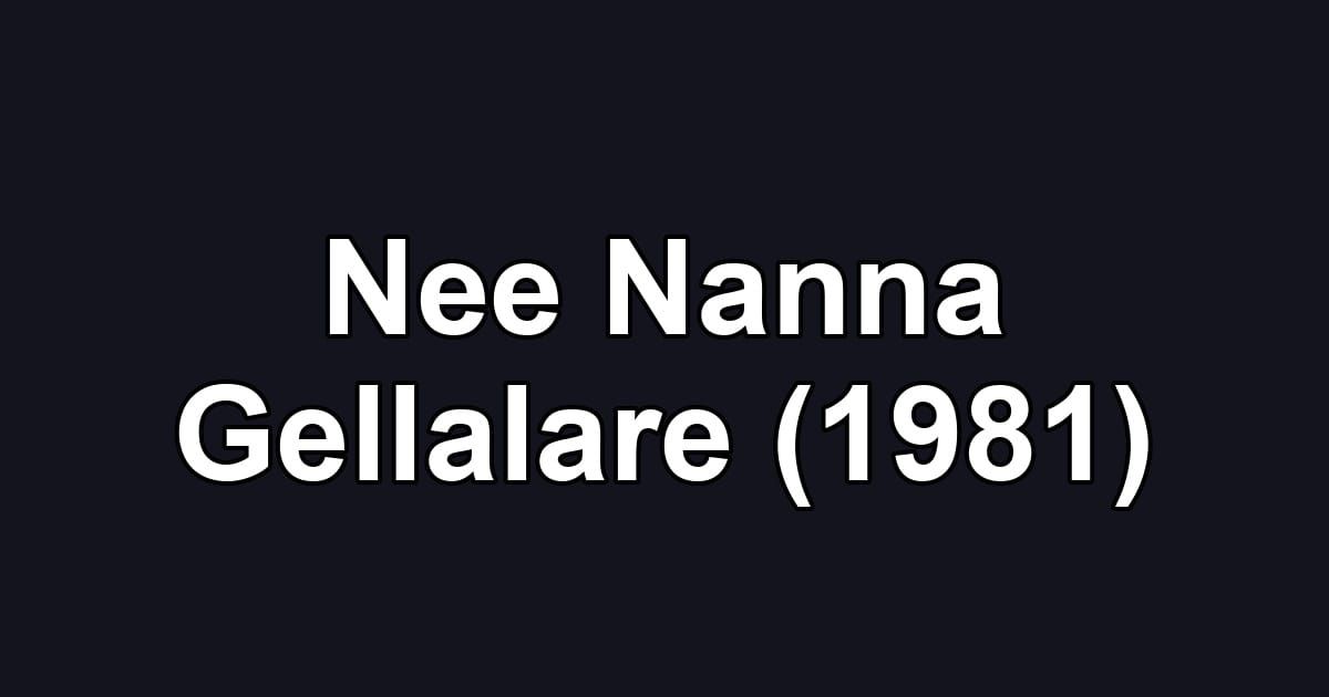 Nee Nanna Gellalare (1981)