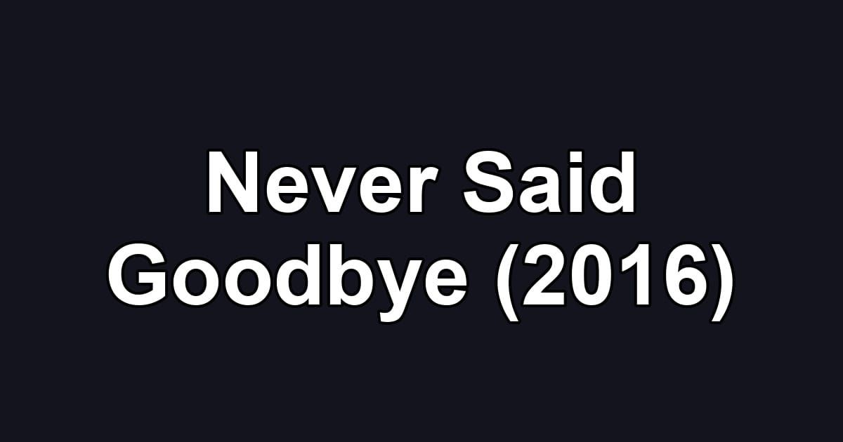 Never Said Goodbye (2016)