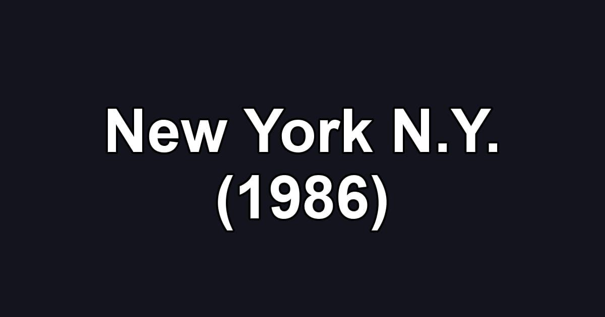 New York N.Y. (1986)
