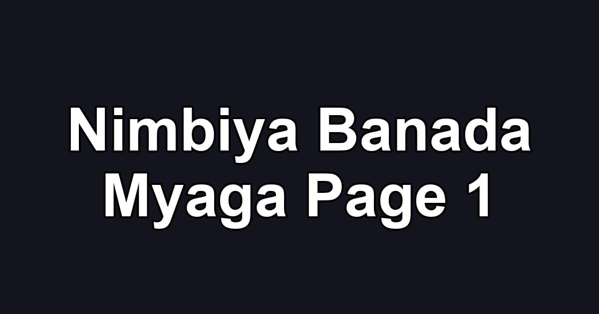 Nimbiya Banada Myaga Page 1