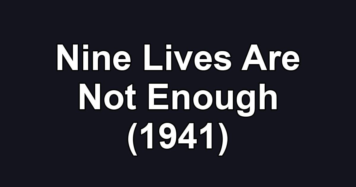 Nine Lives Are Not Enough (1941)