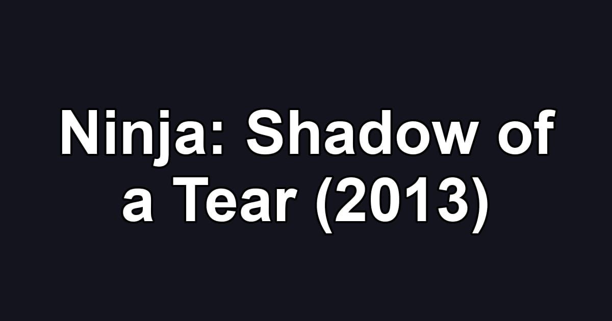 Ninja: Shadow of a Tear (2013)