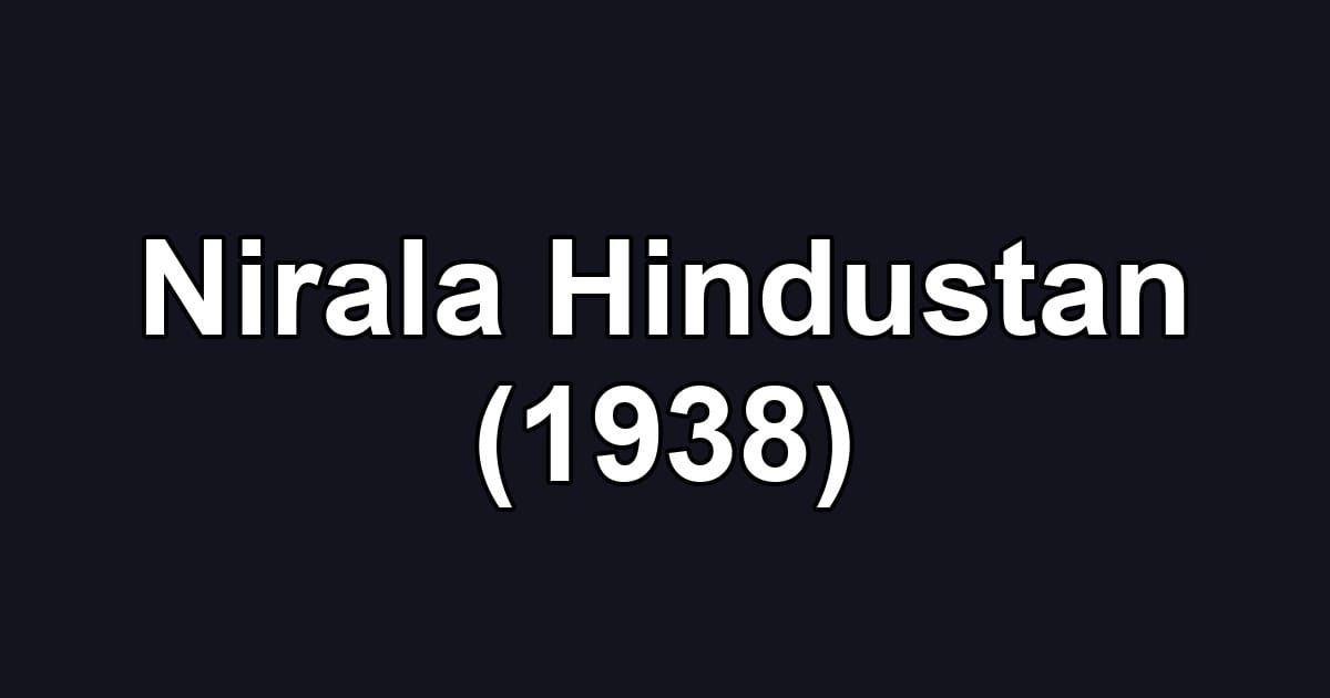 Nirala Hindustan (1938)