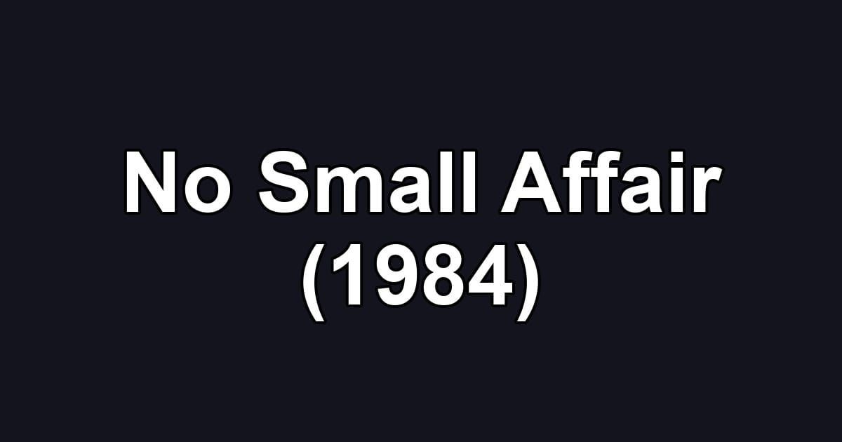 No Small Affair (1984)
