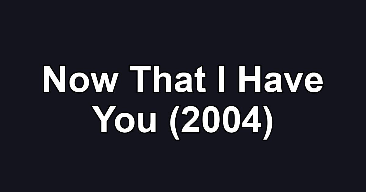 Now That I Have You (2004)
