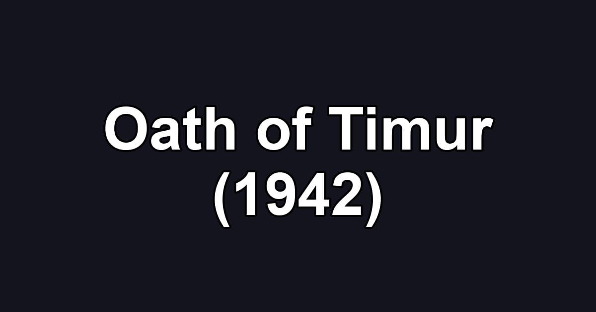 Oath of Timur (1942)