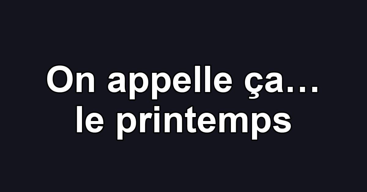 On appelle ça… le printemps