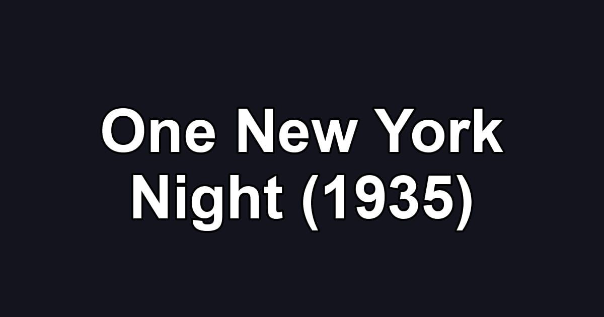 One New York Night (1935)