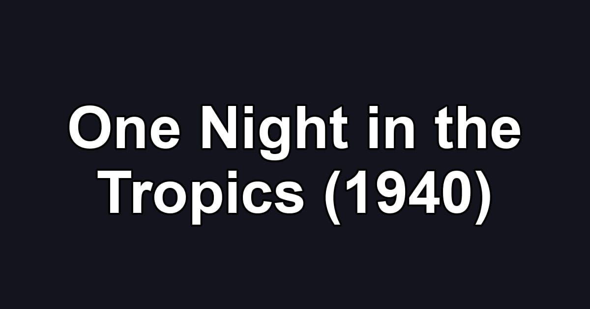 One Night in the Tropics (1940)