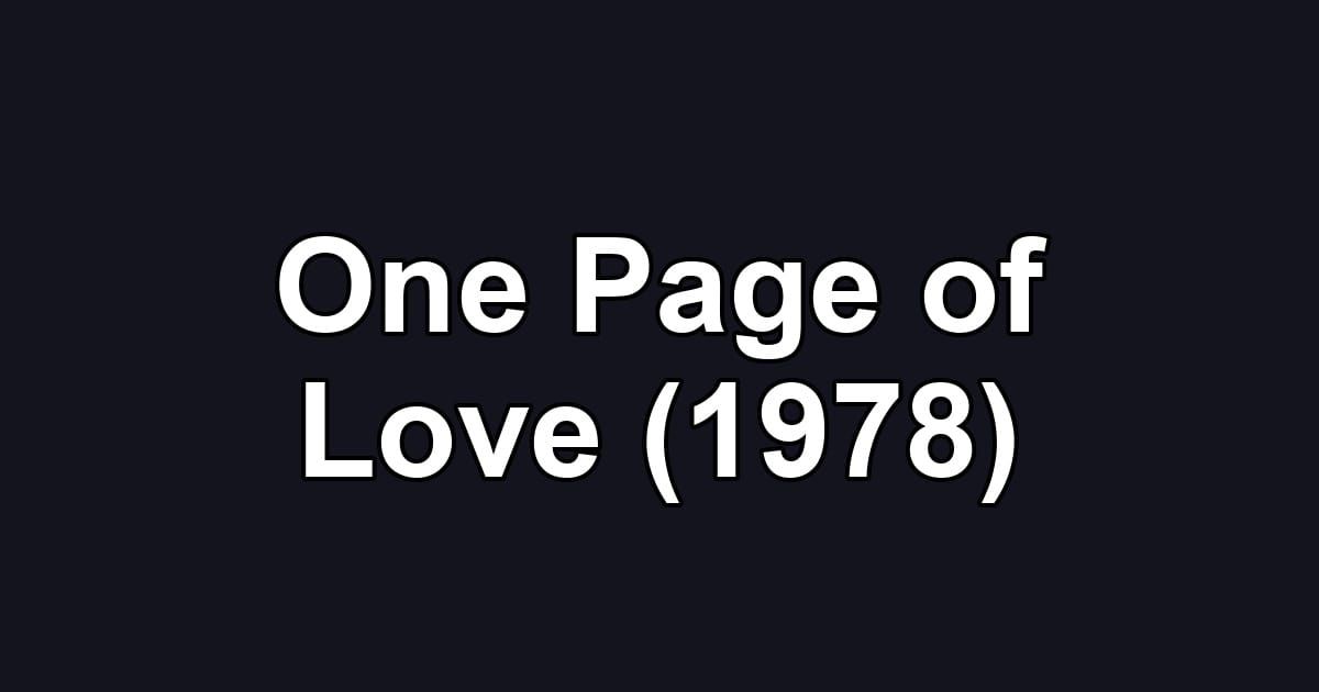 One Page of Love (1978)