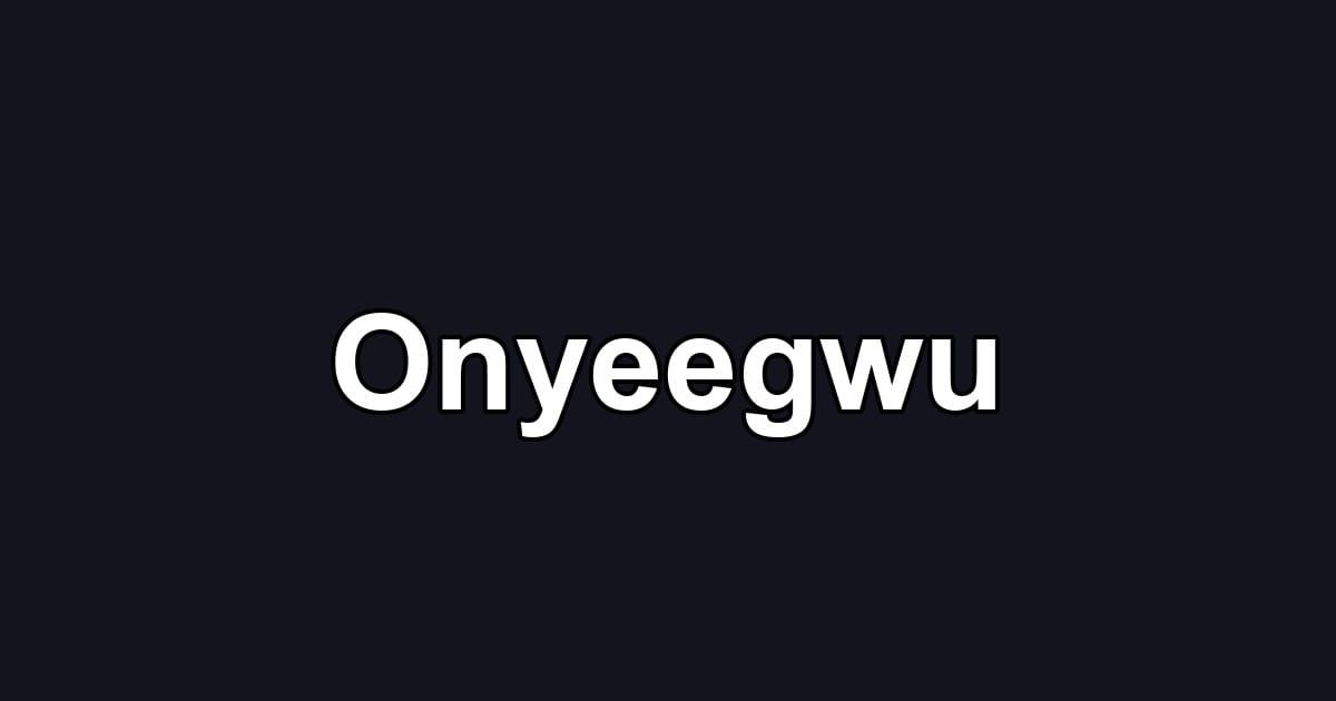 Onyeegwu
