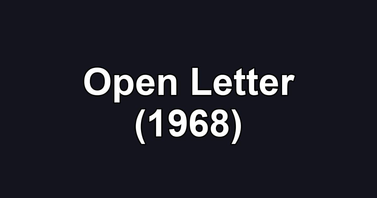 Open Letter (1968)