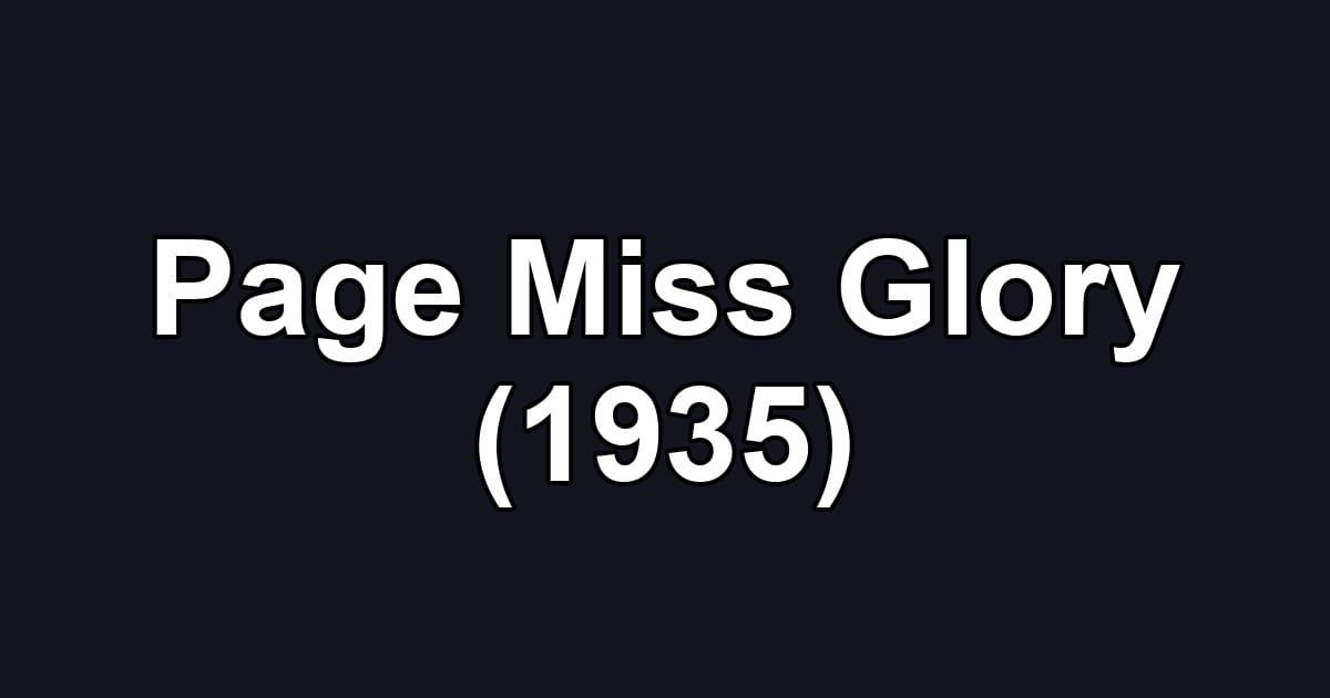 Page Miss Glory (1935)