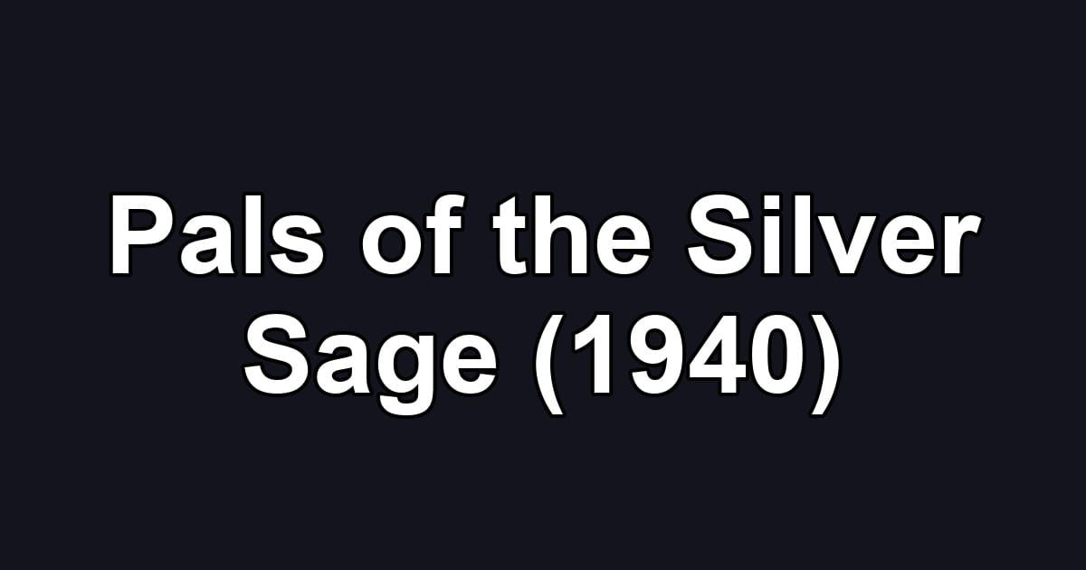 Pals of the Silver Sage (1940)