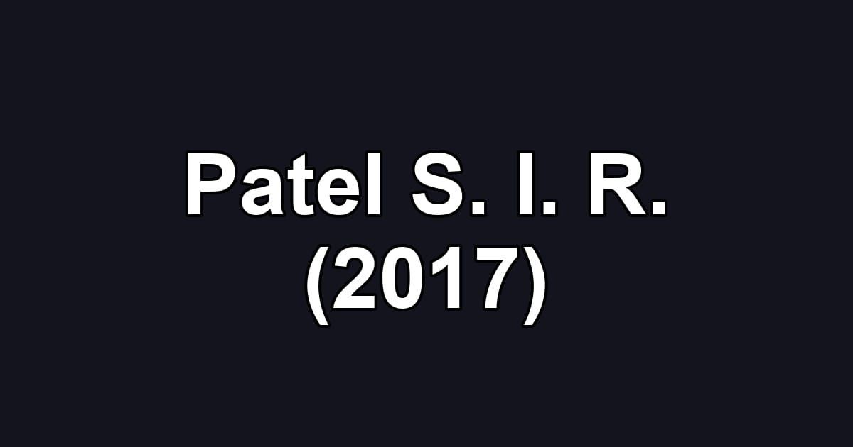 Patel S. I. R. (2017)