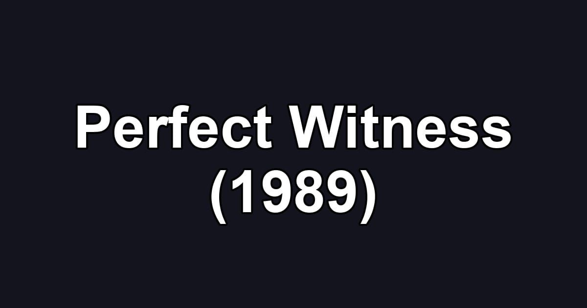 Perfect Witness (1989)
