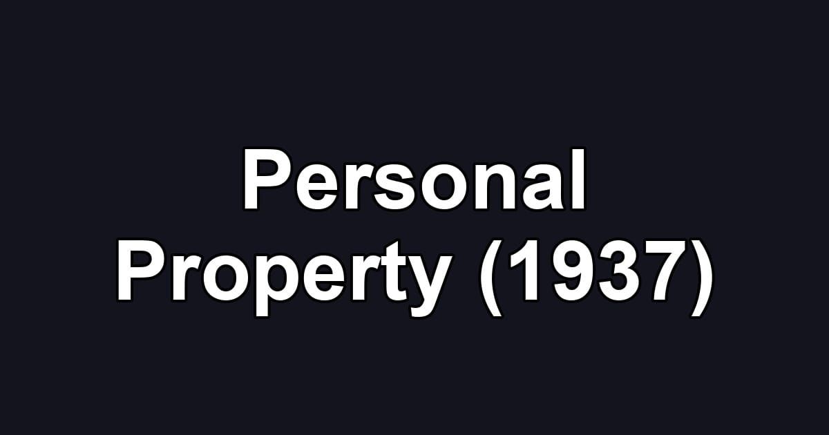 Personal Property (1937)