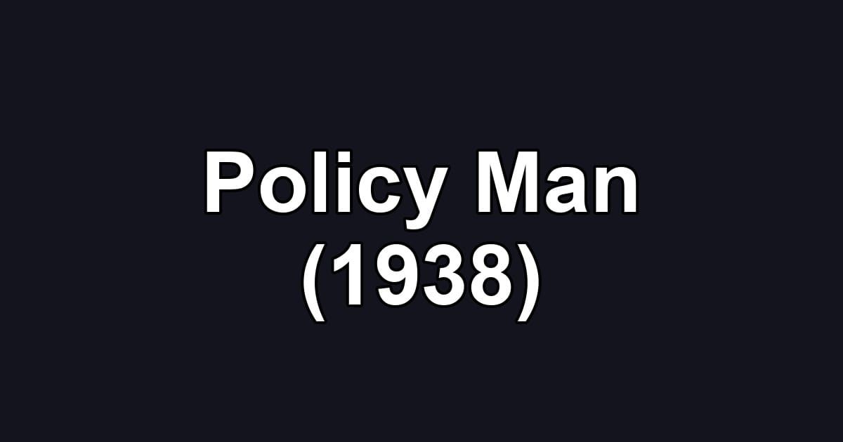 Policy Man (1938)