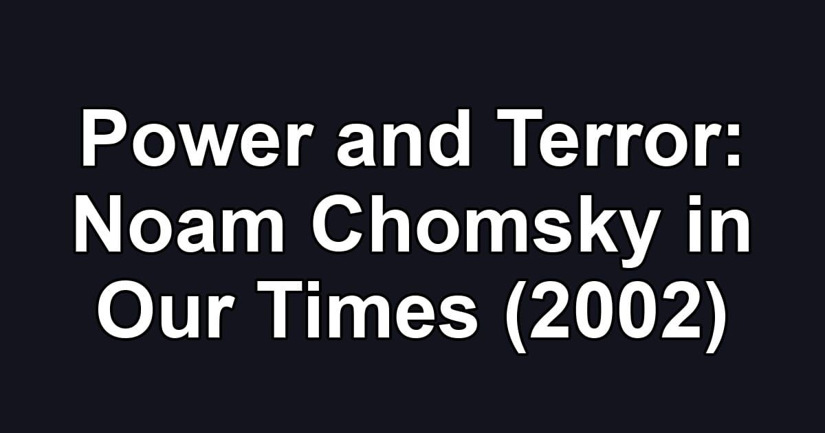 Power and Terror: Noam Chomsky in Our Times (2002)