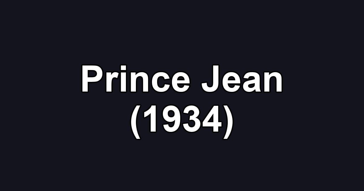 Prince Jean (1934)