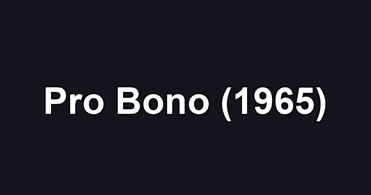 Pro Bono (1965)