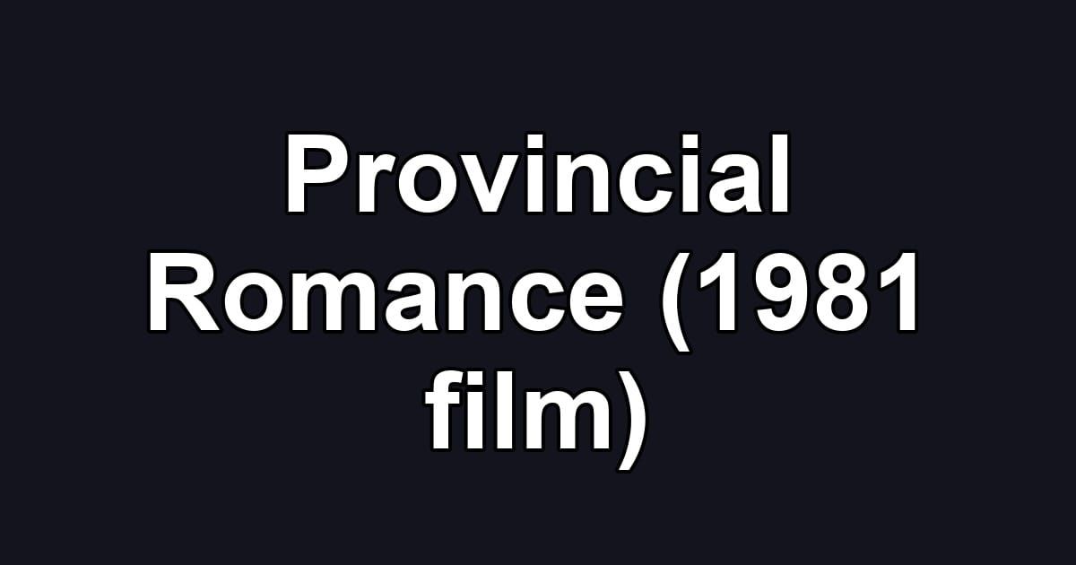 Provincial Romance (1981 film)