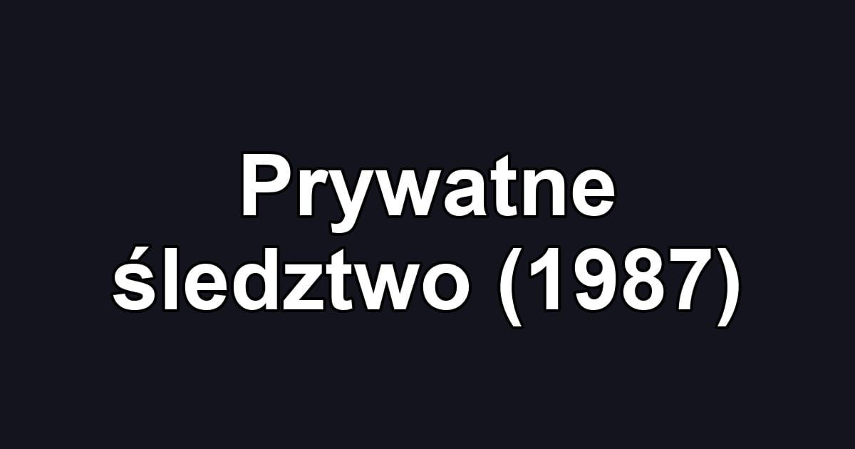 Prywatne śledztwo (1987)