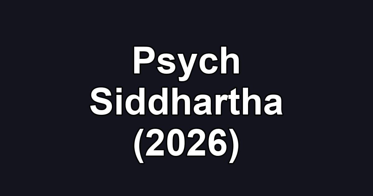 Psych Siddhartha (2026)