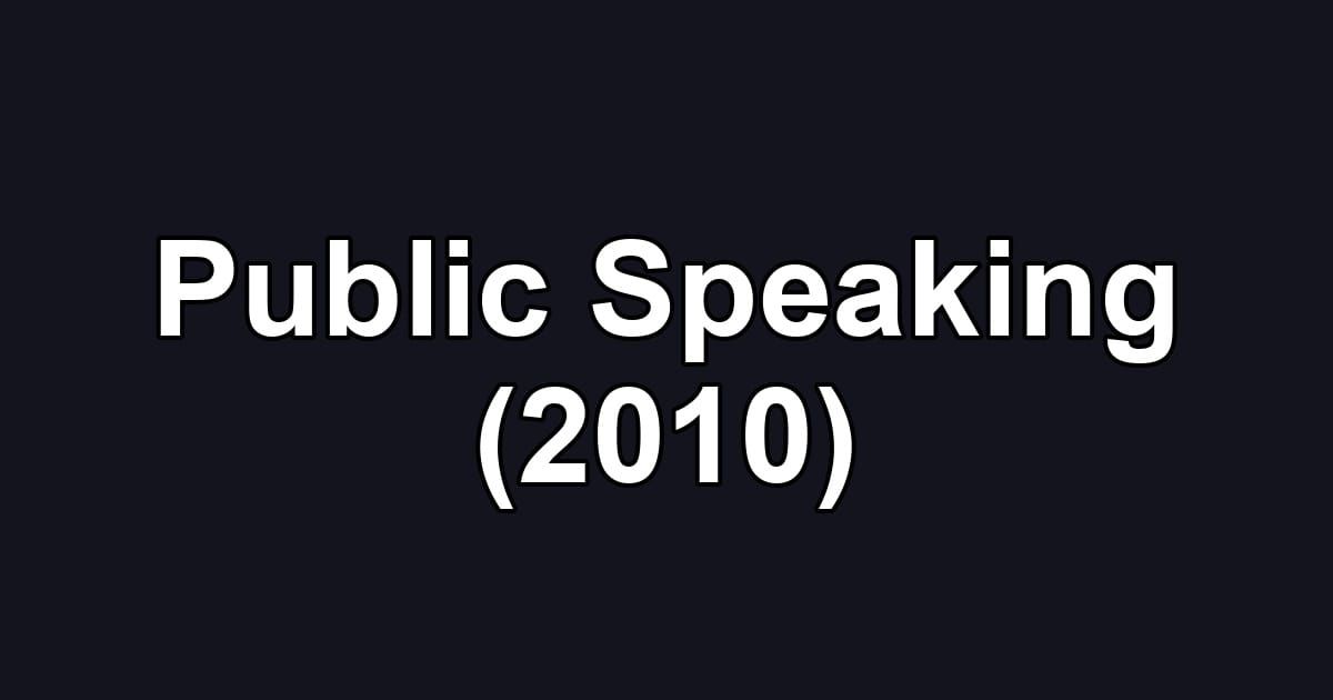 Public Speaking (2010)