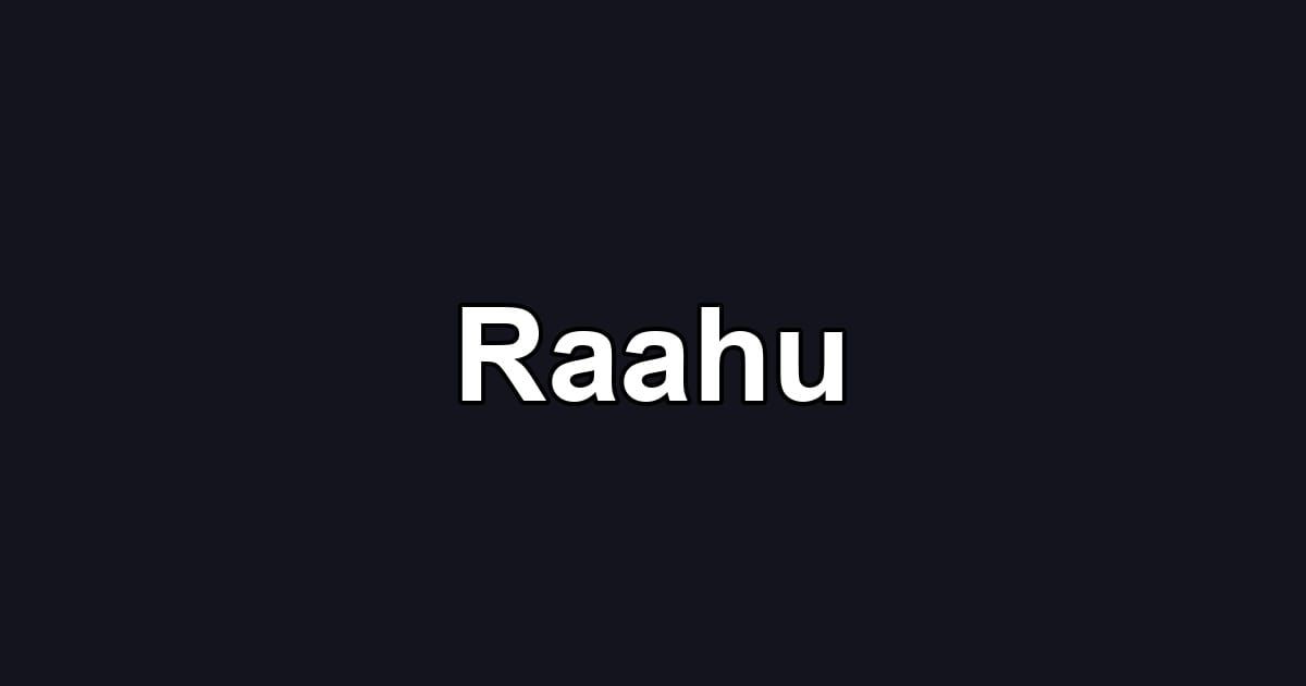 Raahu