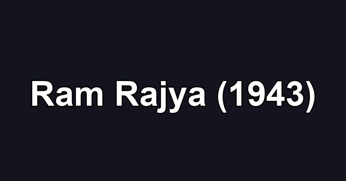 Ram Rajya (1943)